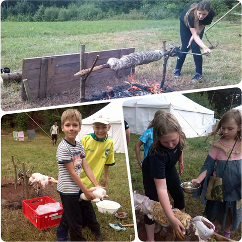 Tábor Pecka 2015: pečení kuřat